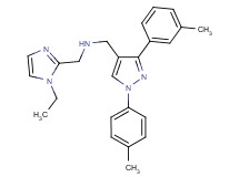 1-(1-ethyl-1H-imidazol-2-yl)-N-{[3-(3-methylphenyl)-1-(4-methylphenyl)-1H-pyrazol-4-yl]methyl}methanamine