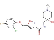 5-[(2-chloro-4-fluorophenoxy)methyl]-N-[(4-hydroxy-1-methylpiperidin-4-yl)methyl]isoxazole-3-carboxamide