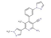 2-amino-5-methyl-6-(1-methyl-1H-pyrazol-4-yl)-4-[3-(1H-pyrazol-1-yl)phenyl]nicotinonitrile