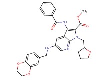 methyl 3-(benzoylamino)-5-[(2,3-dihydro-1,4-benzodioxin-6-ylmethyl)amino]-1-(tetrahydro-2-furanylmethyl)-1H-pyrrolo[2,3-b]pyridine-2-carboxylate