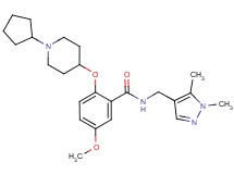 2-[(1-cyclopentyl-4-piperidinyl)oxy]-N-[(1,5-dimethyl-1H-pyrazol-4-yl)methyl]-5-methoxybenzamide