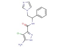 5-amino-4-chloro-N-[2-(1H-imidazol-1-yl)-1-phenylethyl]-1H-pyrazole-3-carboxamide