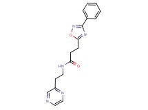 3-(3-phenyl-1,2,4-oxadiazol-5-yl)-N-[2-(2-pyrazinyl)ethyl]propanamide