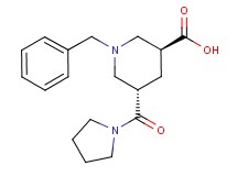 (3S*,5S*)-1-benzyl-5-(1-pyrrolidinylcarbonyl)-3-piperidinecarboxylic acid