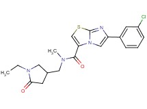 6-(3-chlorophenyl)-N-[(1-ethyl-5-oxo-3-pyrrolidinyl)methyl]-N-methylimidazo[2,1-b][1,3]thiazole-3-carboxamide