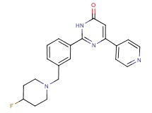 2-{3-[(4-fluoropiperidin-1-yl)methyl]phenyl}-6-pyridin-4-ylpyrimidin-4(3H)-one