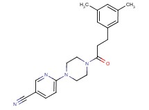 6-{4-[3-(3,5-dimethylphenyl)propanoyl]piperazin-1-yl}nicotinonitrile