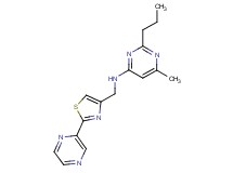 6-methyl-2-propyl-N-[(2-pyrazin-2-yl-1,3-thiazol-4-yl)methyl]pyrimidin-4-amine