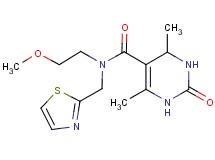 N-(2-methoxyethyl)-4,6-dimethyl-2-oxo-N-(1,3-thiazol-2-ylmethyl)-1,2,3,4-tetrahydropyrimidine-5-carboxamide