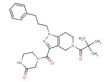 4-{[5-(2,2-dimethylpropanoyl)-1-(3-phenylpropyl)-4,5,6,7-tetrahydro-1H-pyrazolo[4,3-c]pyridin-3-yl]carbonyl}-2-piperazinone