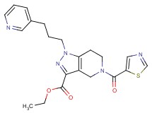 ethyl 1-[3-(3-pyridinyl)propyl]-5-(1,3-thiazol-5-ylcarbonyl)-4,5,6,7-tetrahydro-1H-pyrazolo[4,3-c]pyridine-3-carboxylate