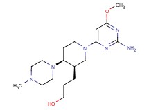 3-[(3R*,4S*)-1-(2-amino-6-methoxypyrimidin-4-yl)-4-(4-methylpiperazin-1-yl)piperidin-3-yl]propan-1-ol