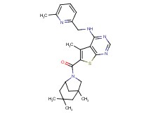 5-methyl-N-[(6-methyl-2-pyridinyl)methyl]-6-[(1,3,3-trimethyl-6-azabicyclo[3.2.1]oct-6-yl)carbonyl]thieno[2,3-d]pyrimidin-4-amine