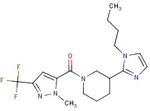 3-(1-butyl-1H-imidazol-2-yl)-1-{[1-methyl-3-(trifluoromethyl)-1H-pyrazol-5-yl]carbonyl}piperidine