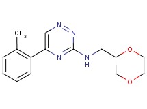 N-(1,4-dioxan-2-ylmethyl)-5-(2-methylphenyl)-1,2,4-triazin-3-amine