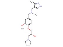 1-[2-methoxy-4-({methyl[(3-methyl-1H-pyrazol-4-yl)methyl]amino}methyl)phenoxy]-3-pyrrolidin-1-ylpropan-2-ol