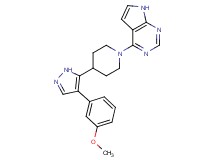 4-{4-[4-(3-methoxyphenyl)-1H-pyrazol-5-yl]piperidin-1-yl}-7H-pyrrolo[2,3-d]pyrimidine