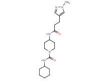N-cyclohexyl-4-{[3-(1-methyl-1H-pyrazol-4-yl)propanoyl]amino}piperidine-1-carboxamide
