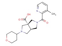 (3aR*,6aR*)-2-[(3-methylpyridin-2-yl)carbonyl]-5-(tetrahydro-2H-pyran-4-yl)hexahydropyrrolo[3,4-c]pyrrole-3a(1H)-carboxylic acid