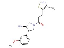 (3R*,4S*)-4-(3-methoxyphenyl)-1-[3-(4-methyl-1,3-thiazol-5-yl)propanoyl]pyrrolidin-3-amine