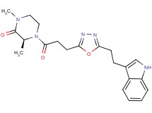 (3S)-4-(3-{5-[2-(1H-indol-3-yl)ethyl]-1,3,4-oxadiazol-2-yl}propanoyl)-1,3-dimethyl-2-piperazinone