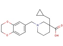 3-(cyclopropylmethyl)-1-(2,3-dihydro-1,4-benzodioxin-6-ylmethyl)-3-piperidinecarboxylic acid