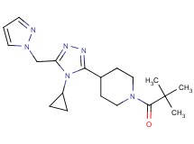 4-[4-cyclopropyl-5-(1H-pyrazol-1-ylmethyl)-4H-1,2,4-triazol-3-yl]-1-(2,2-dimethylpropanoyl)piperidine