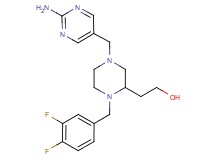 2-[4-[(2-amino-5-pyrimidinyl)methyl]-1-(3,4-difluorobenzyl)-2-piperazinyl]ethanol