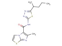 6-methyl-N-[5-(1-methylbutyl)-1,3,4-thiadiazol-2-yl]imidazo[2,1-b][1,3]thiazole-5-carboxamide