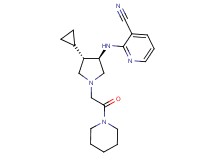 2-({rel-(3R,4S)-4-cyclopropyl-1-[2-oxo-2-(1-piperidinyl)ethyl]-3-pyrrolidinyl}amino)nicotinonitrile hydrochloride