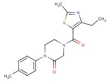 4-[(4-ethyl-2-methyl-1,3-thiazol-5-yl)carbonyl]-1-(4-methylphenyl)-2-piperazinone