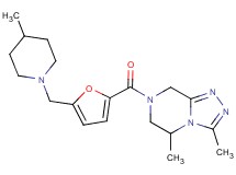 3,5-dimethyl-7-{5-[(4-methylpiperidin-1-yl)methyl]-2-furoyl}-5,6,7,8-tetrahydro[1,2,4]triazolo[4,3-a]pyrazine