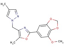 2-(7-methoxy-1,3-benzodioxol-5-yl)-5-methyl-4-[(4-methyl-1H-pyrazol-1-yl)methyl]-1,3-oxazole