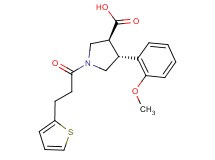 (3S*,4R*)-4-(2-methoxyphenyl)-1-[3-(2-thienyl)propanoyl]pyrrolidine-3-carboxylic acid