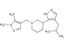 1-[(1,5-dimethyl-1H-pyrazol-4-yl)methyl]-3-(4-isobutyl-1H-pyrazol-5-yl)piperidine