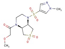 (4aR*,7aS*)-1-(methoxyacetyl)-4-[(1-methyl-1H-pyrazol-4-yl)sulfonyl]octahydrothieno[3,4-b]pyrazine 6,6-dioxide