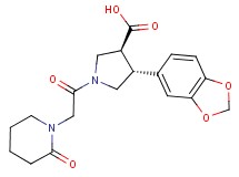 (3S*,4R*)-4-(1,3-benzodioxol-5-yl)-1-[(2-oxopiperidin-1-yl)acetyl]pyrrolidine-3-carboxylic acid