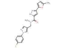 N-{[1-(4-fluorophenyl)-1H-pyrazol-4-yl]methyl}-N-methyl-3-(5-methyl-2-furyl)-1H-pyrazole-5-carboxamide