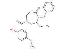 4-benzyl-3-ethyl-1-(2-hydroxy-5-methoxybenzoyl)-1,4-diazepan-5-one
