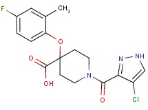 1-[(4-chloro-1H-pyrazol-3-yl)carbonyl]-4-(4-fluoro-2-methylphenoxy)piperidine-4-carboxylic acid