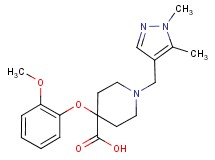 1-[(1,5-dimethyl-1H-pyrazol-4-yl)methyl]-4-(2-methoxyphenoxy)piperidine-4-carboxylic acid