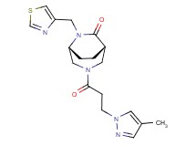 (1S*,5R*)-3-[3-(4-methyl-1H-pyrazol-1-yl)propanoyl]-6-(1,3-thiazol-4-ylmethyl)-3,6-diazabicyclo[3.2.2]nonan-7-one