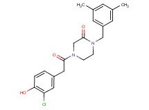 4-[(3-chloro-4-hydroxyphenyl)acetyl]-1-(3,5-dimethylbenzyl)-2-piperazinone