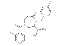 4-(4-fluorobenzyl)-1-(3-fluoroisonicotinoyl)-3-isopropyl-1,4-diazepan-5-one