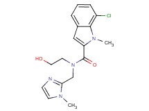 7-chloro-N-(2-hydroxyethyl)-1-methyl-N-[(1-methyl-1H-imidazol-2-yl)methyl]-1H-indole-2-carboxamide