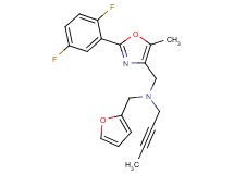 2-butyn-1-yl{[2-(2,5-difluorophenyl)-5-methyl-1,3-oxazol-4-yl]methyl}(2-furylmethyl)amine