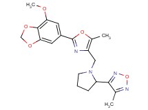 3-(1-{[2-(7-methoxy-1,3-benzodioxol-5-yl)-5-methyl-1,3-oxazol-4-yl]methyl}-2-pyrrolidinyl)-4-methyl-1,2,5-oxadiazole