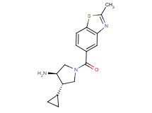 (3R*,4S*)-4-cyclopropyl-1-[(2-methyl-1,3-benzothiazol-5-yl)carbonyl]pyrrolidin-3-amine