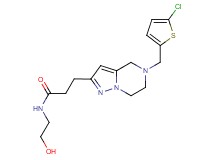 3-{5-[(5-chloro-2-thienyl)methyl]-4,5,6,7-tetrahydropyrazolo[1,5-a]pyrazin-2-yl}-N-(2-hydroxyethyl)propanamide