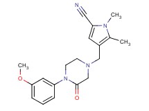 4-{[4-(3-methoxyphenyl)-3-oxo-1-piperazinyl]methyl}-1,5-dimethyl-1H-pyrrole-2-carbonitrile